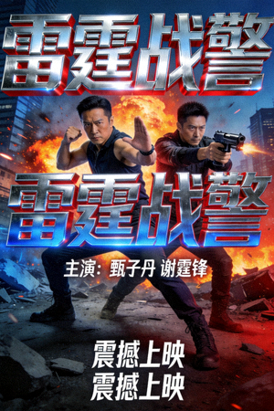 动作电影《雷霆战警》海报 - 主演：甄子丹，谢霆锋